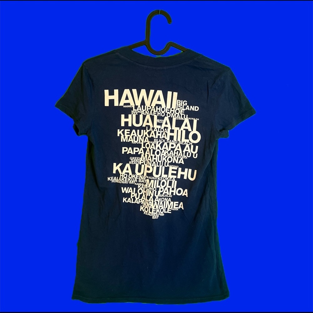 Blue James Perse Hawaii V-neck Tee